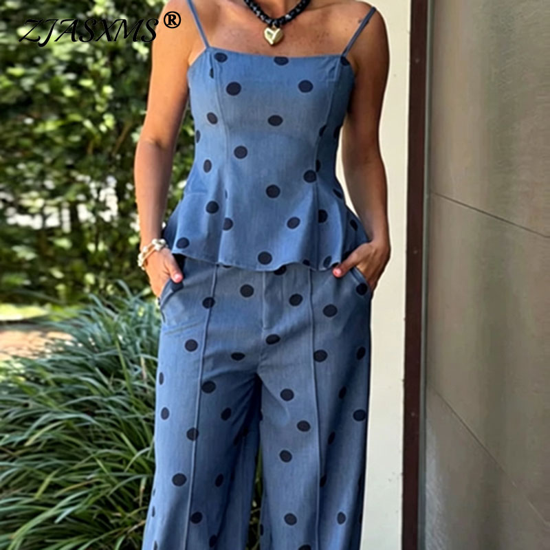 Suspender Tank Top - Conjunto de Dos Piezas Vintage con