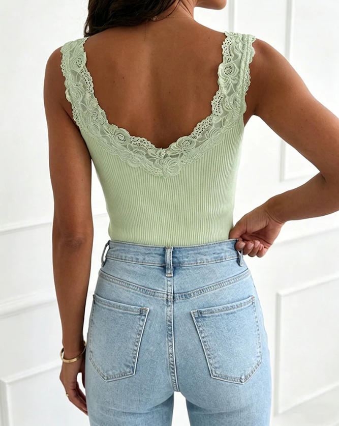 Camisola de punto acanalado co - Tank Top Ribbed reseña y precio