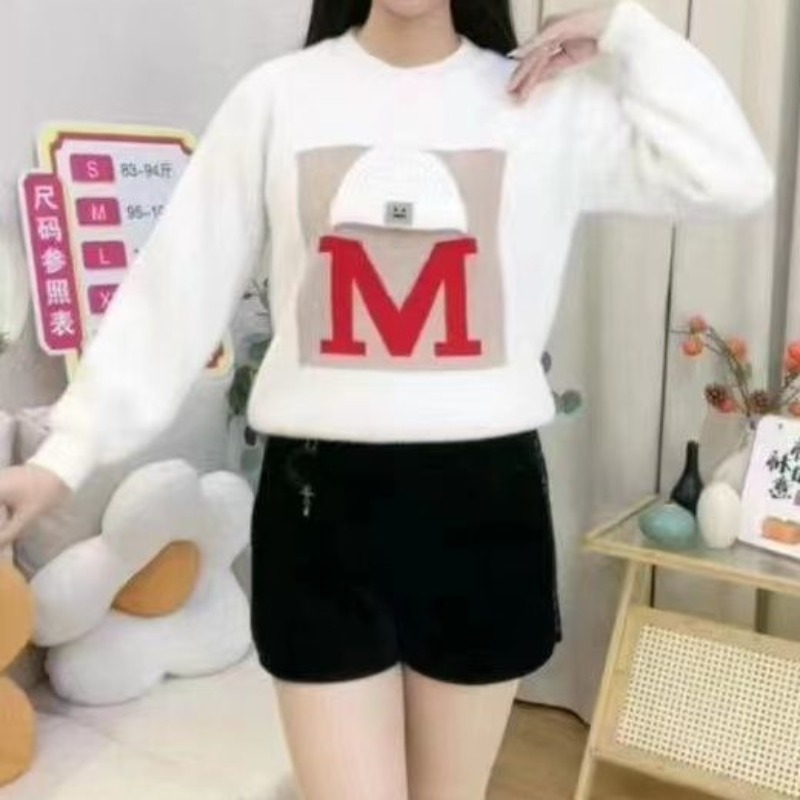 Suéter de manga larga con letr - Undershirt Crew Neck reseña y precio